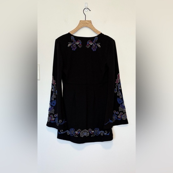 Free People Holiday Folk Black Mini Dress , sz : 4 - Picture 7 of 13
